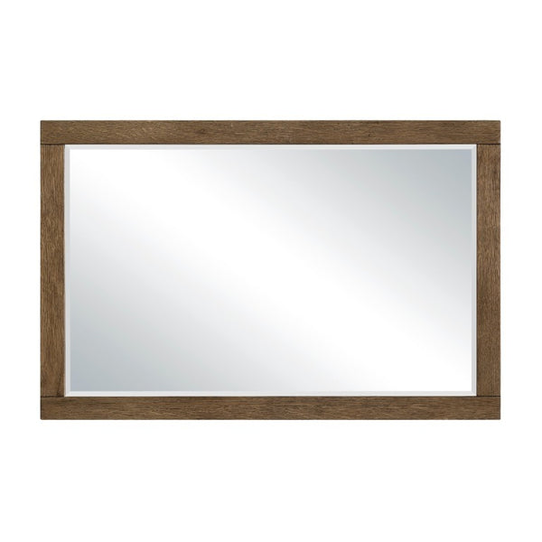 English Elm Rustic French Oak Nine Drawer Dresser with Mirror Set for Master Bedroom B011S03881