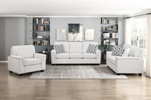 English Elm 3Pc Chenille Living Room Sofa Set with Pocket Coil Support and Neutral Beige Upholstery B011S03888