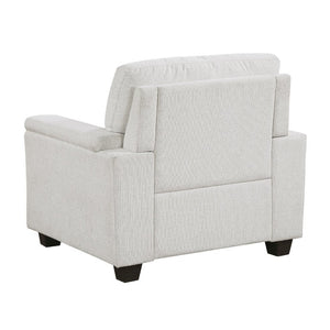 English Elm 3Pc Chenille Living Room Sofa Set with Pocket Coil Support and Neutral Beige Upholstery B011S03888