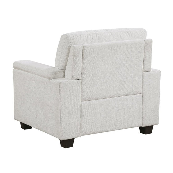 English Elm 3Pc Chenille Living Room Sofa Set with Pocket Coil Support and Neutral Beige Upholstery B011S03888