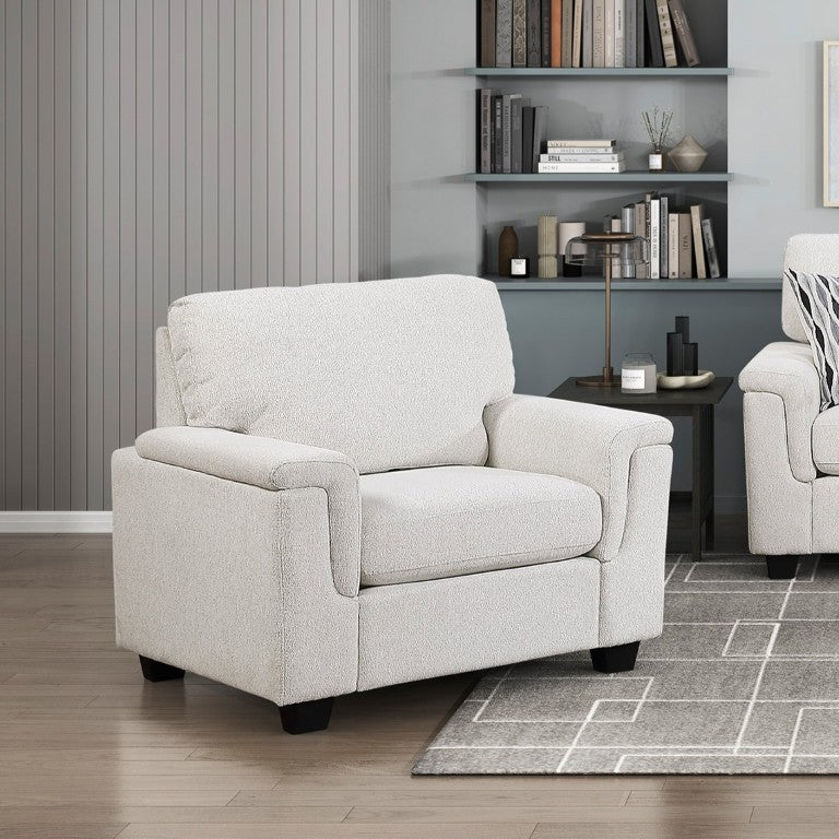 English Elm 3Pc Chenille Living Room Sofa Set with Pocket Coil Support and Neutral Beige Upholstery B011S03888