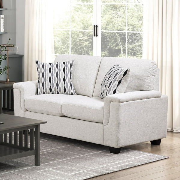 English Elm 3Pc Chenille Living Room Sofa Set with Pocket Coil Support and Neutral Beige Upholstery B011S03888