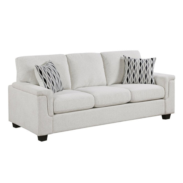 English Elm 3Pc Chenille Living Room Sofa Set with Pocket Coil Support and Neutral Beige Upholstery B011S03888
