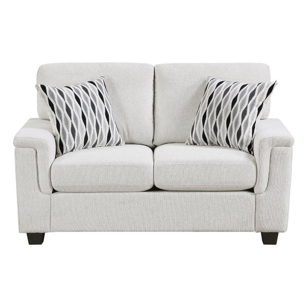English Elm 3Pc Chenille Living Room Sofa Set with Pocket Coil Support and Neutral Beige Upholstery B011S03888