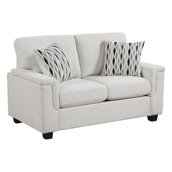 English Elm 3Pc Chenille Living Room Sofa Set with Pocket Coil Support and Neutral Beige Upholstery B011S03888