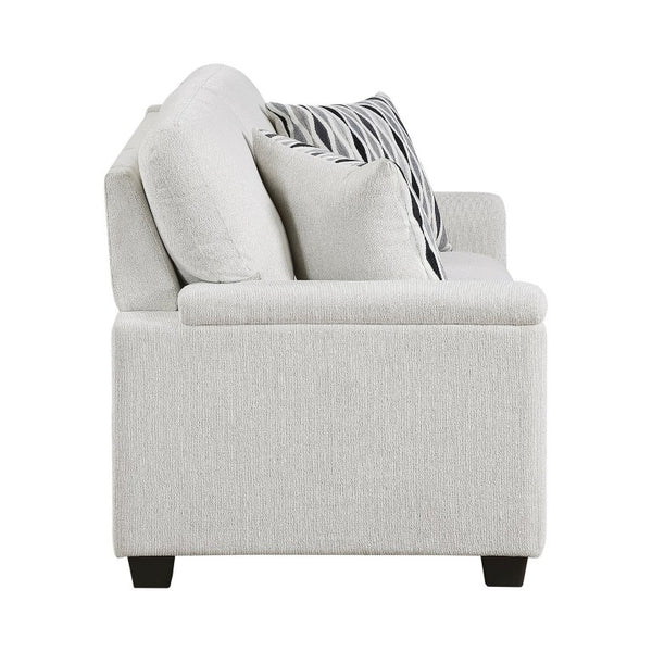 English Elm 3Pc Chenille Living Room Sofa Set with Pocket Coil Support and Neutral Beige Upholstery B011S03888