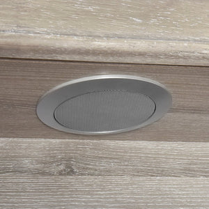 English Elm Bed Eastern King Gray Melamine Storage Headboard with LED Lighting and Bluetooth Speaker B011S03898