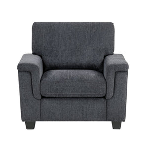 English Elm Upholstered Chenille 3 Piece Living Room Set with Pocket Coil Support and Decorative Pillows B011S03934