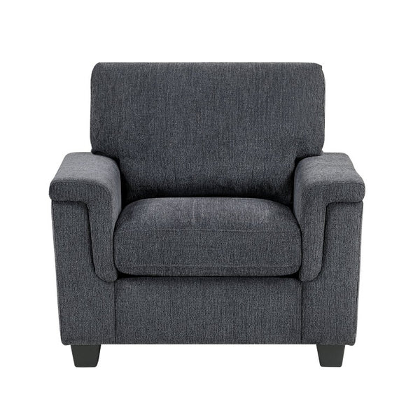 English Elm Upholstered Chenille 3 Piece Living Room Set with Pocket Coil Support and Decorative Pillows B011S03934