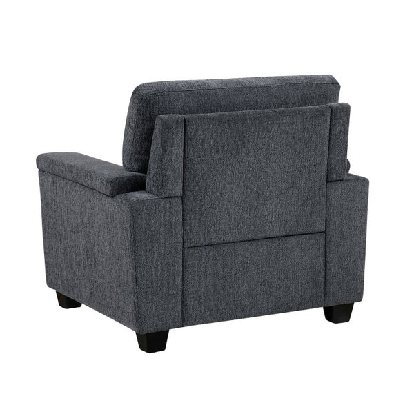 English Elm Upholstered Chenille 3 Piece Living Room Set with Pocket Coil Support and Decorative Pillows B011S03934