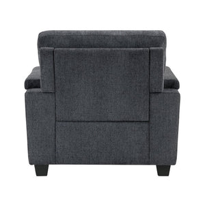 English Elm Upholstered Chenille 3 Piece Living Room Set with Pocket Coil Support and Decorative Pillows B011S03934