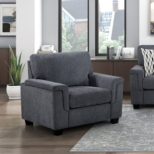 English Elm Upholstered Chenille 3 Piece Living Room Set with Pocket Coil Support and Decorative Pillows B011S03934