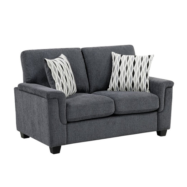 English Elm Upholstered Chenille 3 Piece Living Room Set with Pocket Coil Support and Decorative Pillows B011S03934