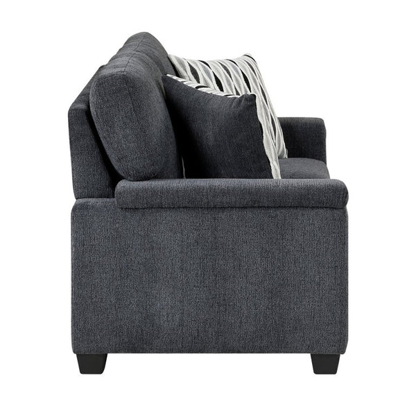 English Elm Upholstered Chenille 3 Piece Living Room Set with Pocket Coil Support and Decorative Pillows B011S03934