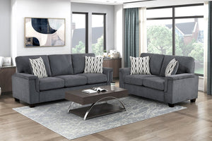 English Elm Upholstered Chenille Sofa and Loveseat Set with Pocket Coil Cushions for Living Room B011S03935