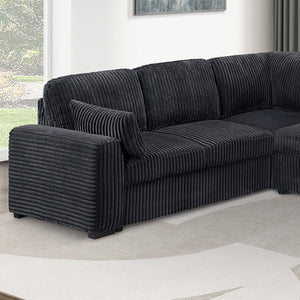English Elm Sleeper Sectional 4 Piece Corduroy Sofa Set with Chaise Storage and Pull Out Bed B011S03936