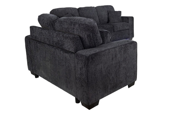 English Elm Comfortable Chenille Sofa Set with LED Base Glow for a Plush Contemporary Living Room B011S03942