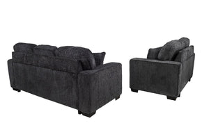 English Elm Comfortable Chenille Sofa Set with LED Base Glow for a Plush Contemporary Living Room B011S03942