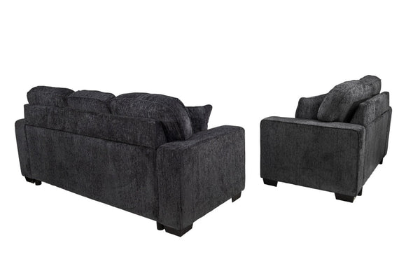 English Elm Comfortable Chenille Sofa Set with LED Base Glow for a Plush Contemporary Living Room B011S03942