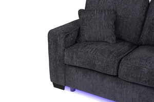 English Elm Comfortable Chenille Sofa Set with LED Base Glow for a Plush Contemporary Living Room B011S03942