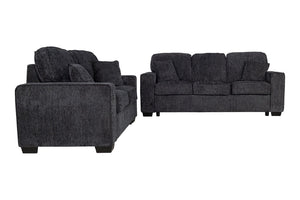 English Elm Comfortable Chenille Sofa Set with LED Base Glow for a Plush Contemporary Living Room B011S03942