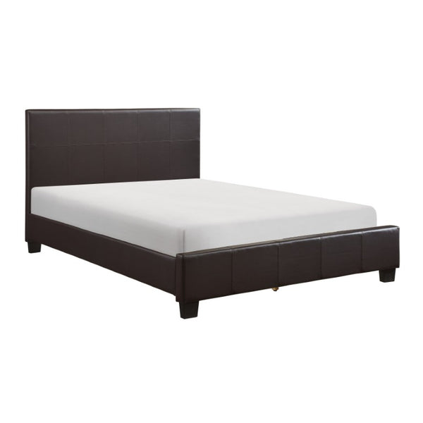 English Elm Bed Eastern King Faux Leather Upholstered Frame for Contemporary Master Bedroom B011S03992