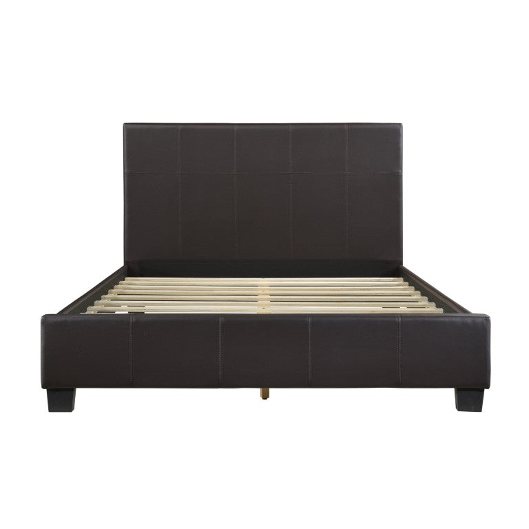 English Elm Bed Lorenzi California King Faux Leather Upholstered Frame for Modern Master Bedrooms B011S03993