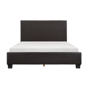 English Elm Bed Queen Panel Faux Leather Upholstered Contemporary Frame for Modern Bedroom B011S03994