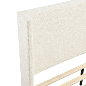 English Elm Bed Full Platform Wingback Upholstered Polyester Headboard Contemporary Bedroom B011S03997