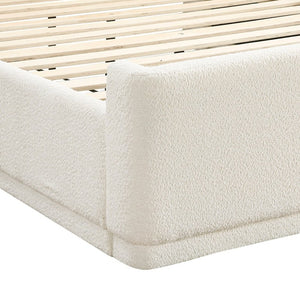 English Elm Bed Full Platform Wingback Upholstered Polyester Headboard Contemporary Bedroom B011S03997