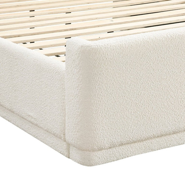 English Elm Bed Full Platform Wingback Upholstered Polyester Headboard Contemporary Bedroom B011S03997