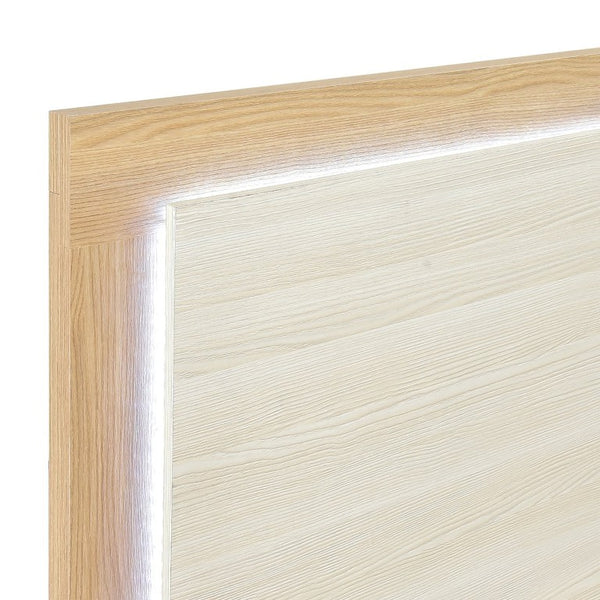 English Elm Bed Eastern King with Plank Headboard Weathered Finish Rustic Transitional Bedroom White 79.5 L x 89 W x 52 H Engineered Wood B011S04014