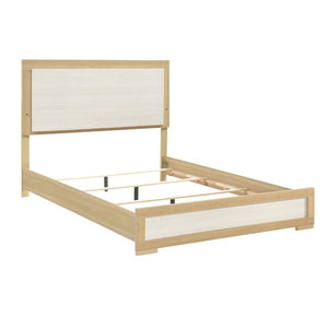 English Elm Bed Eastern King with Plank Headboard Weathered Finish Rustic Transitional Bedroom White 79.5 L x 89 W x 52 H Engineered Wood B011S04014