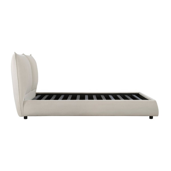 English Elm Bed Full Size Chenille Upholstered Frame with Padded Headboard for Modern Bedroom B011S04031