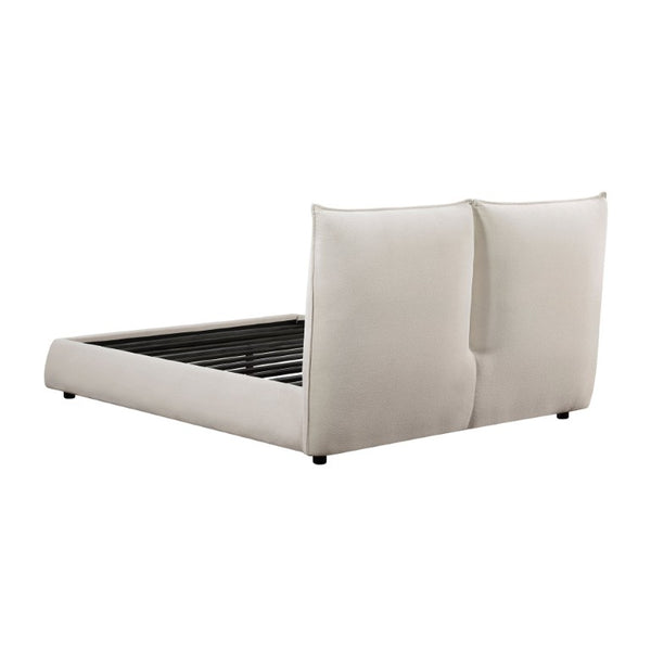 English Elm Bed Full Size Chenille Upholstered Frame with Padded Headboard for Modern Bedroom B011S04031
