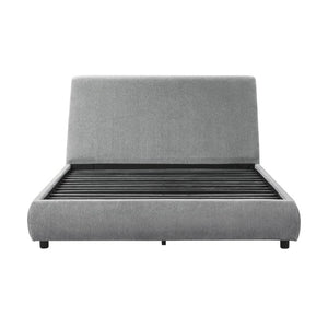 English Elm Bed Eastern King Chenille Upholstered Low Platform Frame for Modern Bedroom Decor B011S04032