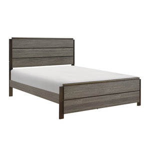 English Elm Bed Full Platform Two Tone Antique Gray Engineered Wood Contemporary Bedroom Frame B011S04040