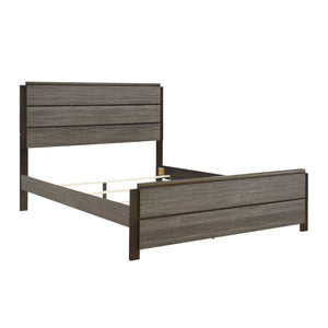 English Elm Bed Full Platform Two Tone Antique Gray Engineered Wood Contemporary Bedroom Frame B011S04040