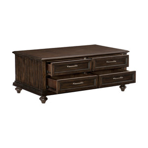 English Elm Bed Queen Acacia Veneer Traditional Low Post with Turned Finials and Charcoal Finish B011S04068