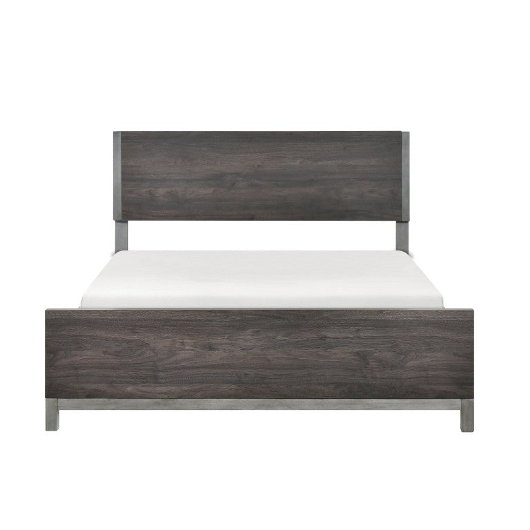 English Elm California King 7 Piece Bedroom Set Engineered Wood Industrial Modern Dark Gray B011S04075
