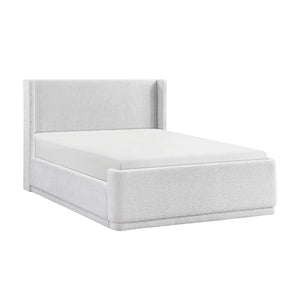 English Elm Bed Full Platform Wingback Upholstered Polyester Tailored Contemporary Bedroom Frame B011S04090
