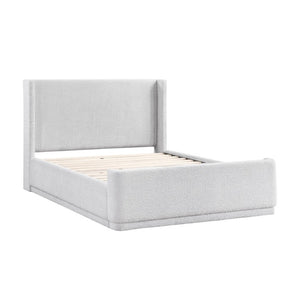 English Elm Bed Full Platform Wingback Upholstered Polyester Tailored Contemporary Bedroom Frame B011S04090