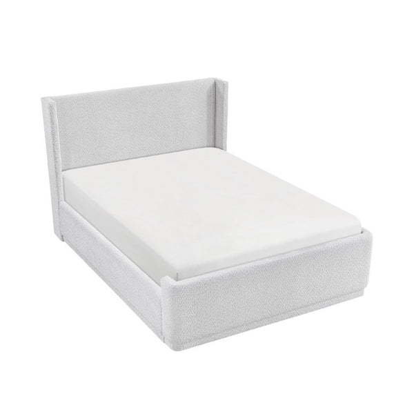 English Elm Bed Full Platform Wingback Upholstered Polyester Tailored Contemporary Bedroom Frame B011S04090