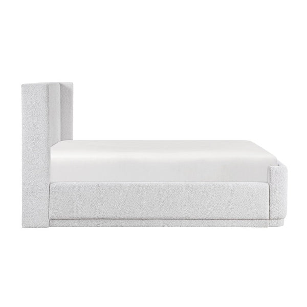 English Elm Bed Full Platform Wingback Upholstered Polyester Tailored Contemporary Bedroom Frame B011S04090