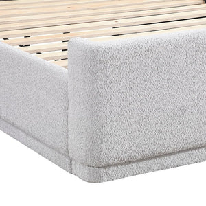 English Elm Bed Full Platform Wingback Upholstered Polyester Tailored Contemporary Bedroom Frame B011S04090