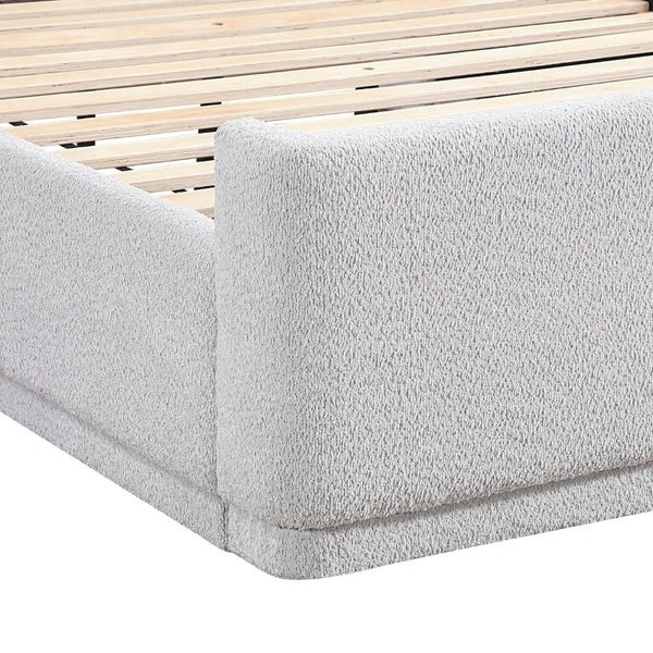 English Elm Bed Full Platform Wingback Upholstered Polyester Tailored Contemporary Bedroom Frame B011S04090