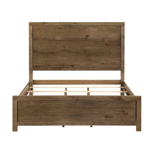 English Elm Bed Eastern King French Oak Veneer Frame with USB Charging Modern Farmhouse Style B011S04100