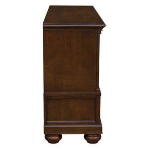 English Elm Buffet Hutch with Glass Doors Halogen Lighting and Cherry Veneer Traditional Storage B011S04105