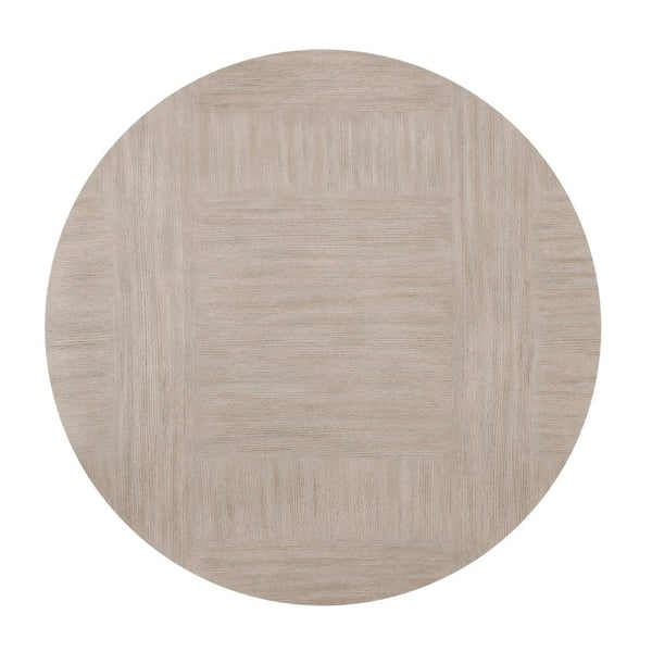English Elm Dining Table Round Oak Veneer Two Tone Gray White Seats Six Contemporary Style 63.25 x 63.25 x 6.25 B011S04110