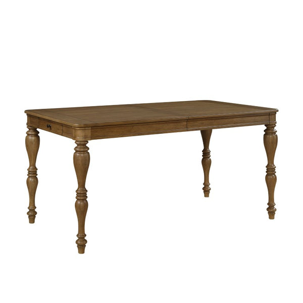 English Elm Counter Height Extendable Oak Veneer Dining Table with Dovetail Drawers for Casual Kitchens B011S04115